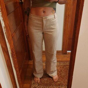 Vtg 2000s Ann Taylor petites size 4P cream colored wool blend lined pants